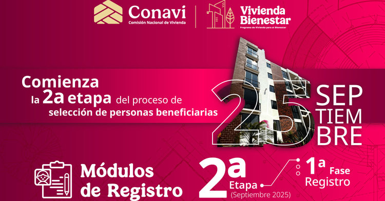 Conavi inicia la Segunda Etapa del registro para el Programa de Vivienda para el Bienestar